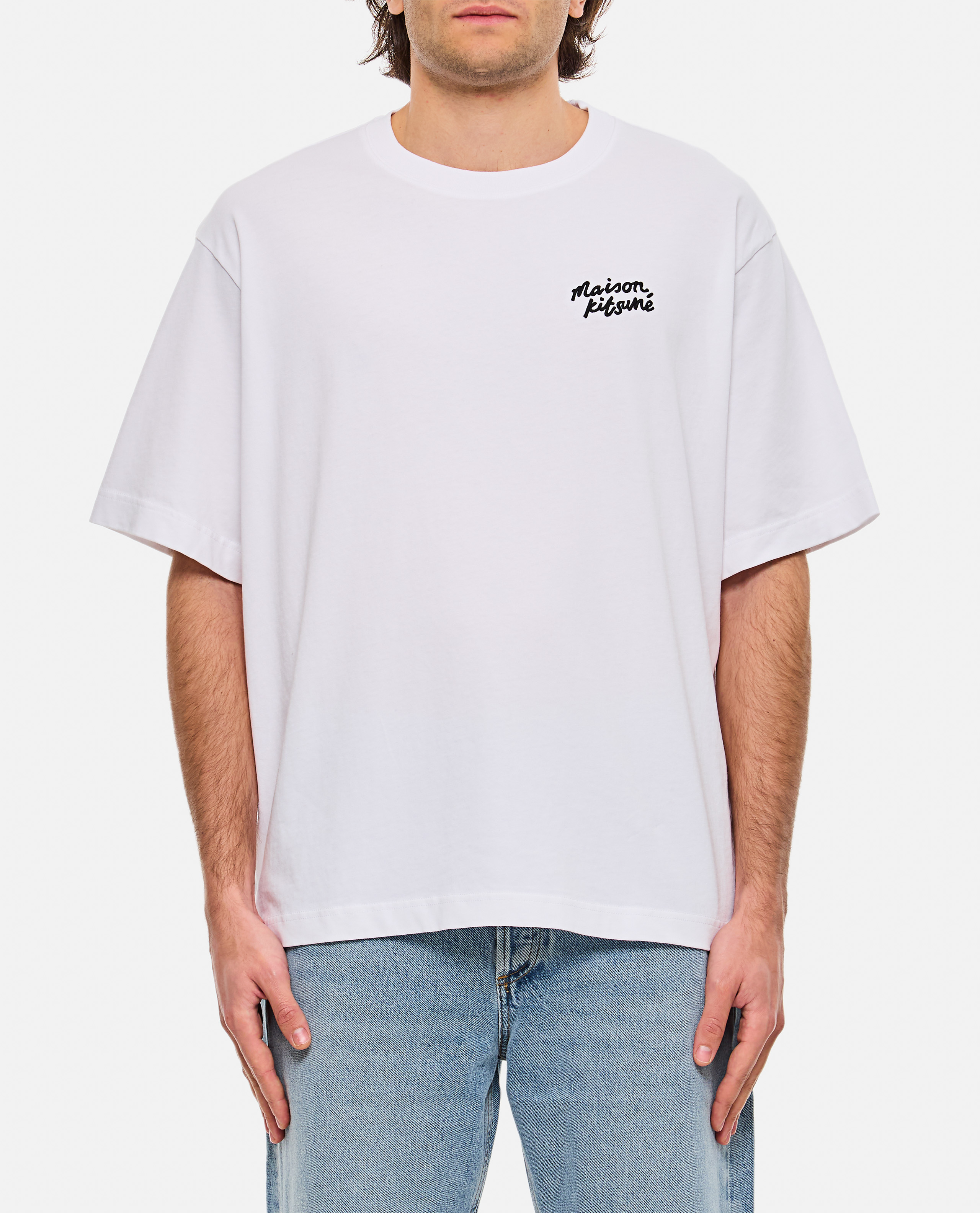 MAISON KITSUNE HANDWRITING 자수 오버사이즈 티